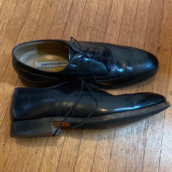 Johnston Murphy Wing Tip Oxford Black 